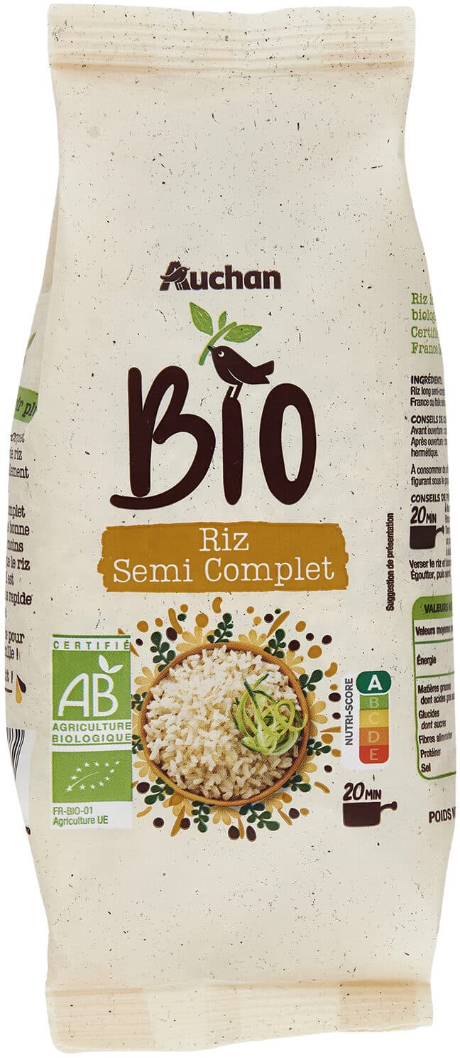 Auchan Riz semi-complet packshot