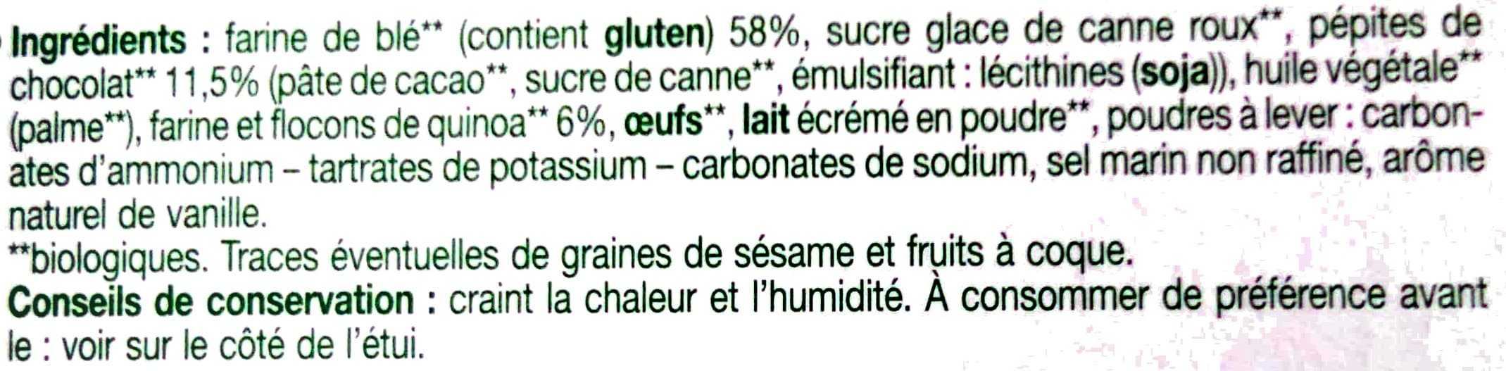Auchan Biscuits pépites de chocolat et quinoa packshot