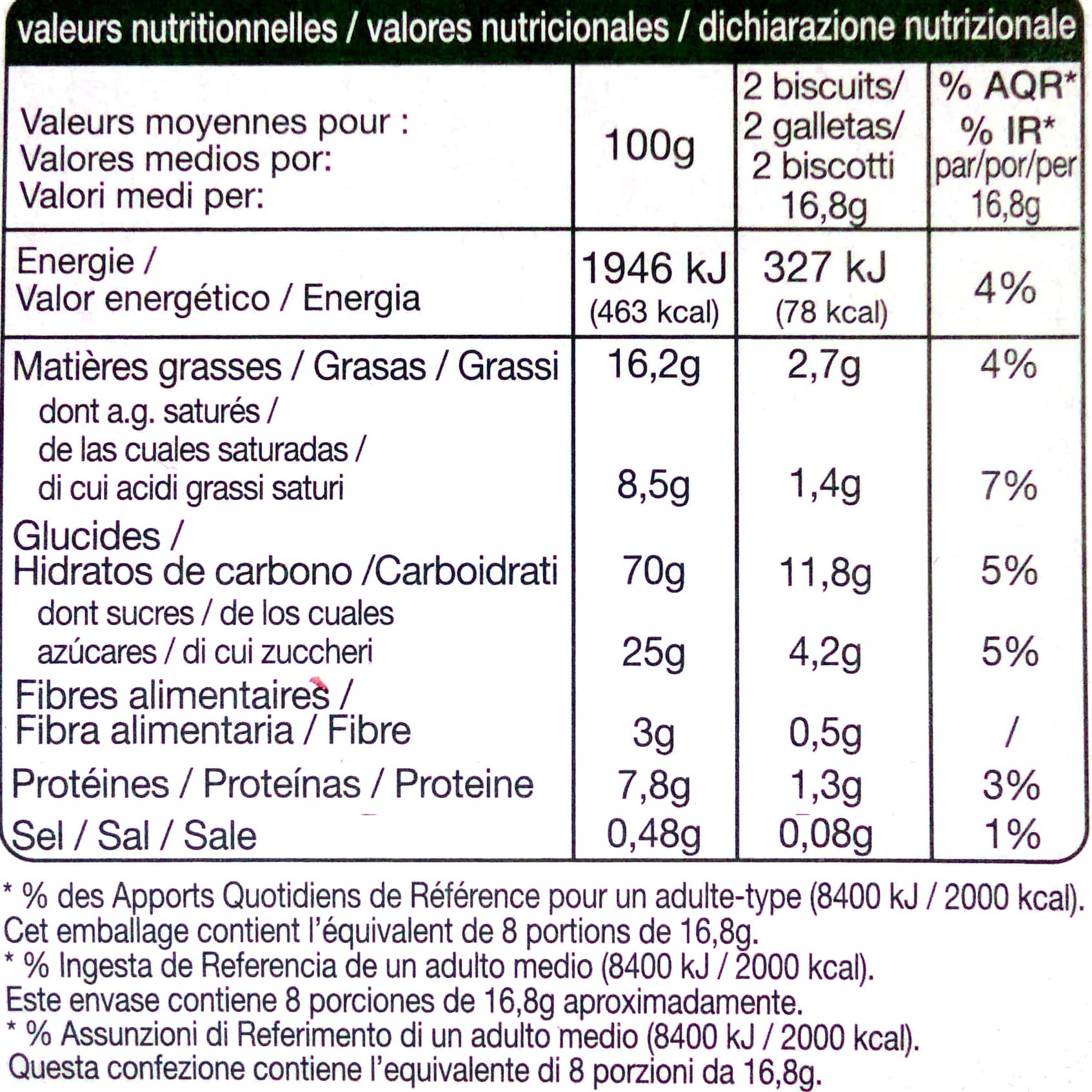 Auchan Biscuits pépites de chocolat et quinoa packshot
