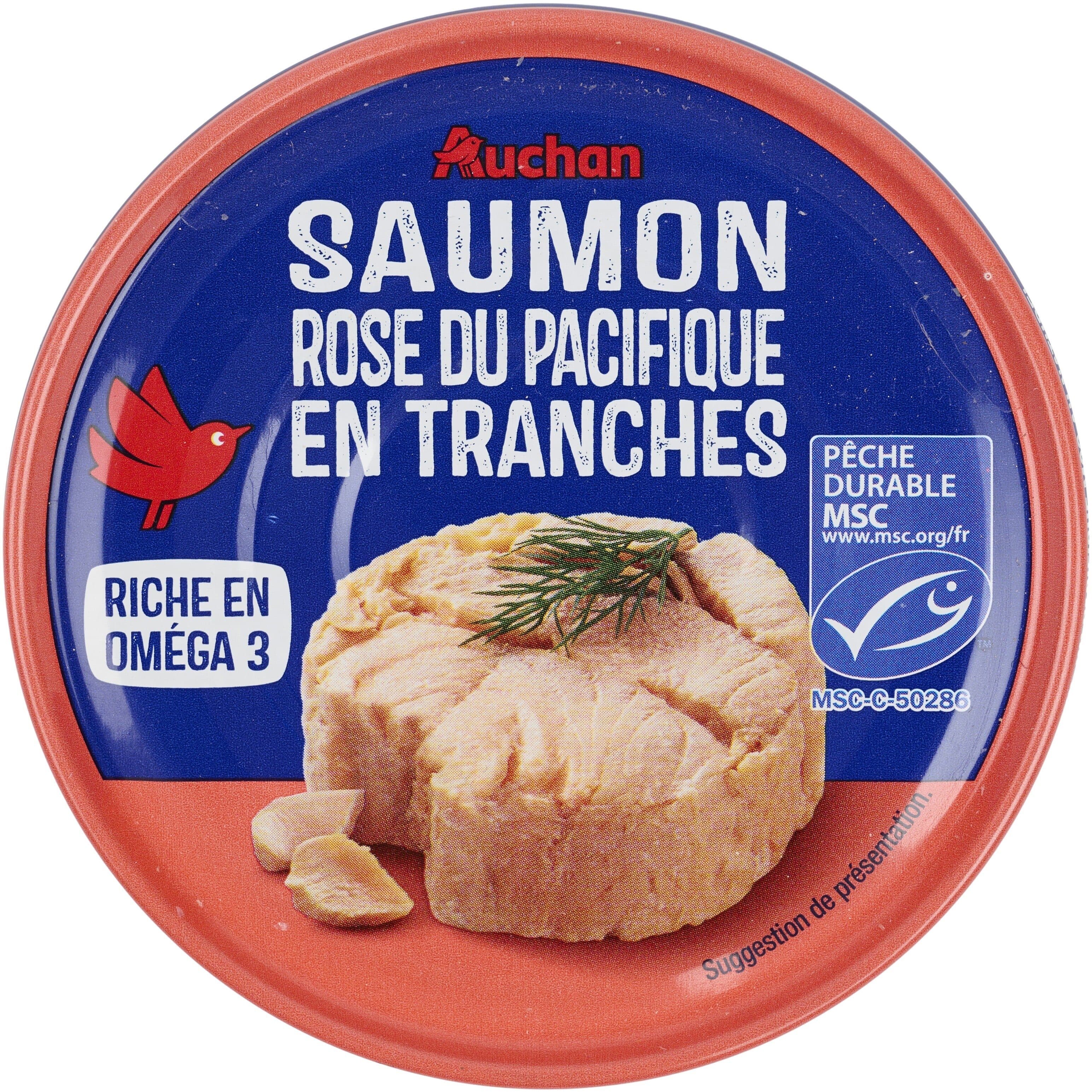 Auchan Saumon rose du Pacifique en tranches packshot