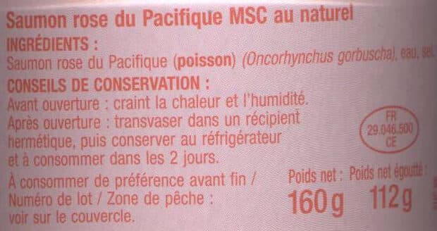 Auchan Saumon rose du Pacifique en tranches packshot
