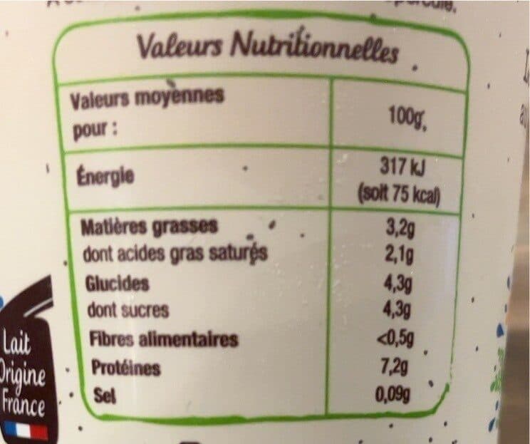 Auchan Fromage blanc issu de l'agriculture biologique packshot