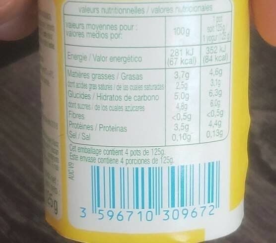 Auchan Yaourts entier NATURE issu de l'agriculture biologique packshot