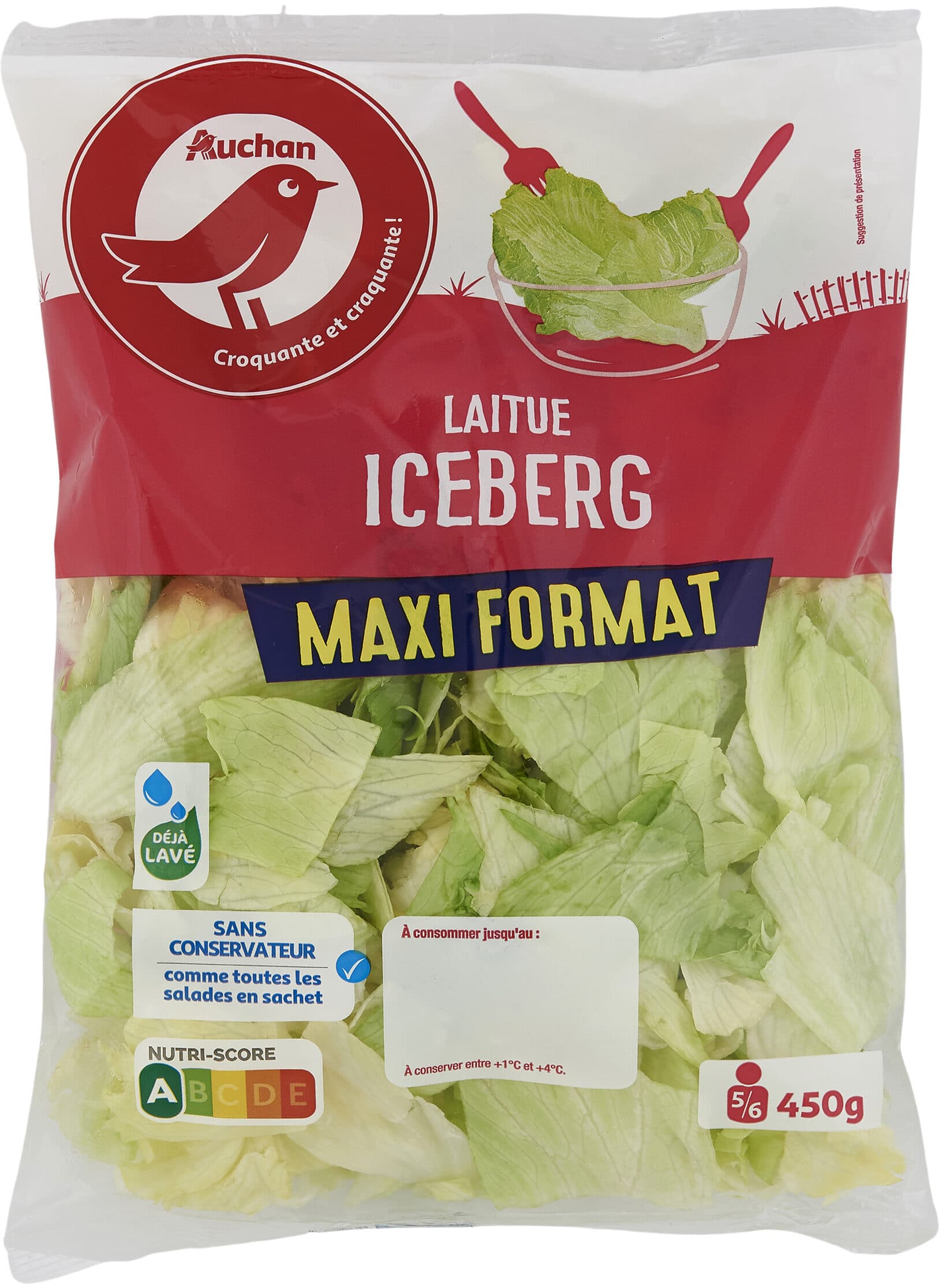 Auchan Laitue Iceberg Maxi Format packshot