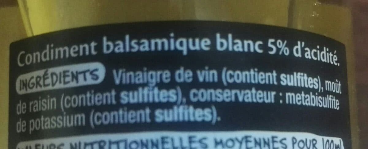Auchan Condiment balsamique blanc packshot