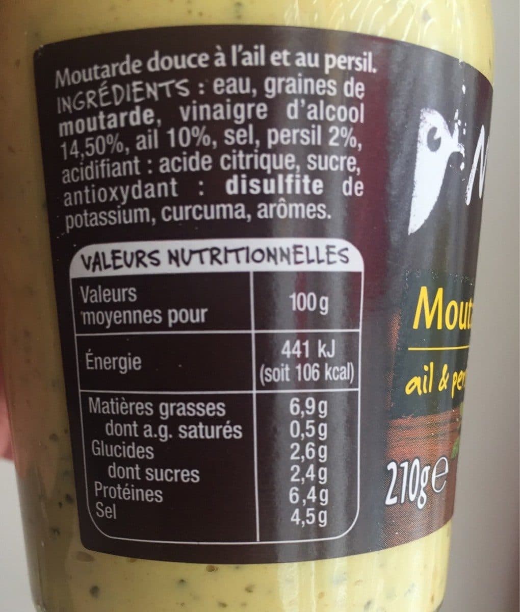 Auchan Moutarde à l'ail et au persil packshot