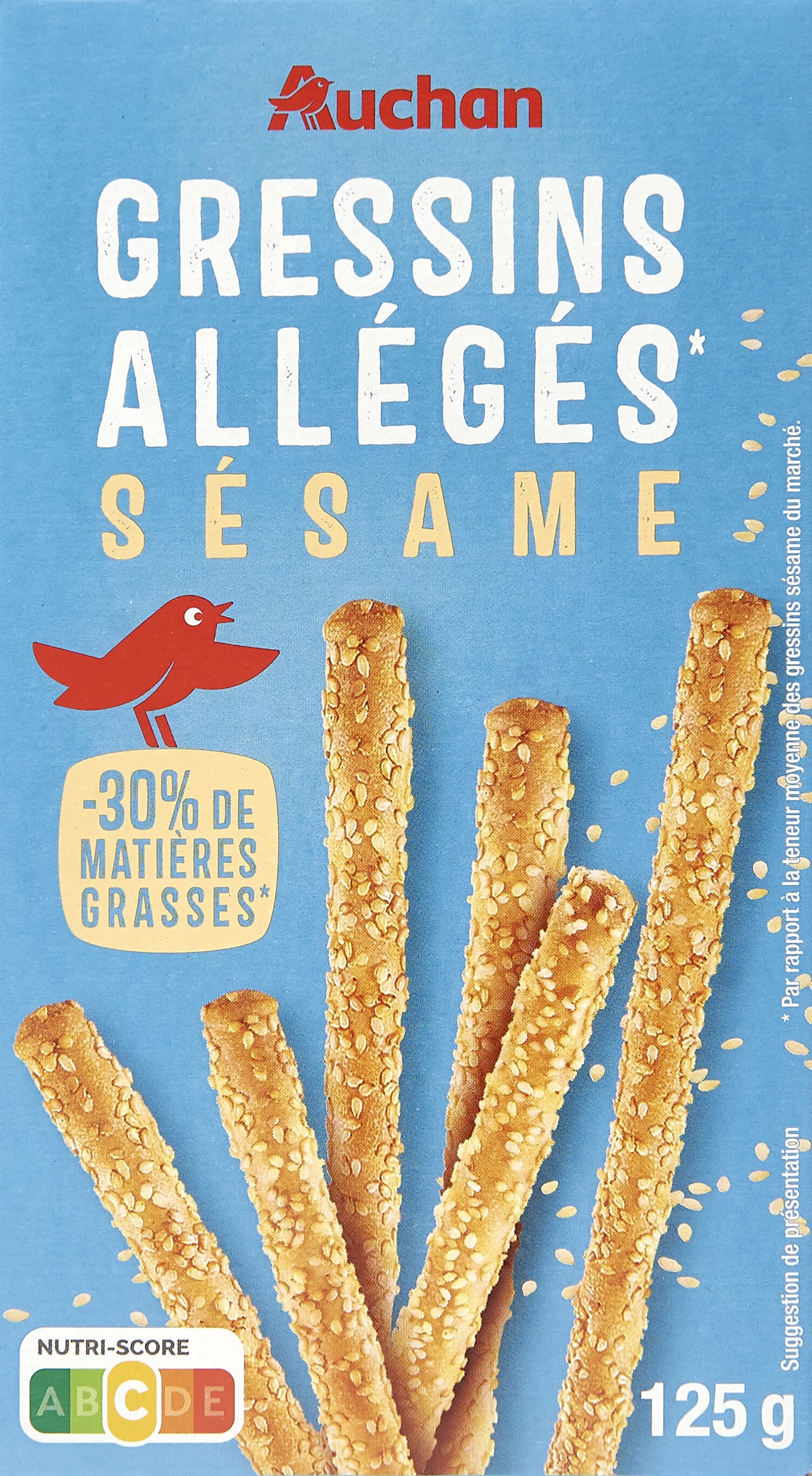 Auchan gressins sésame Allégés packshot