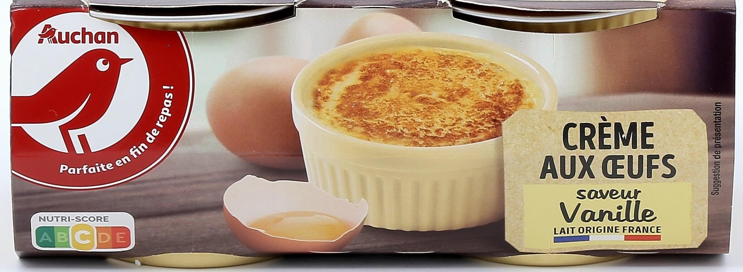 Auchan Crème aux œufs saveur vanille aux oeufs frais packshot