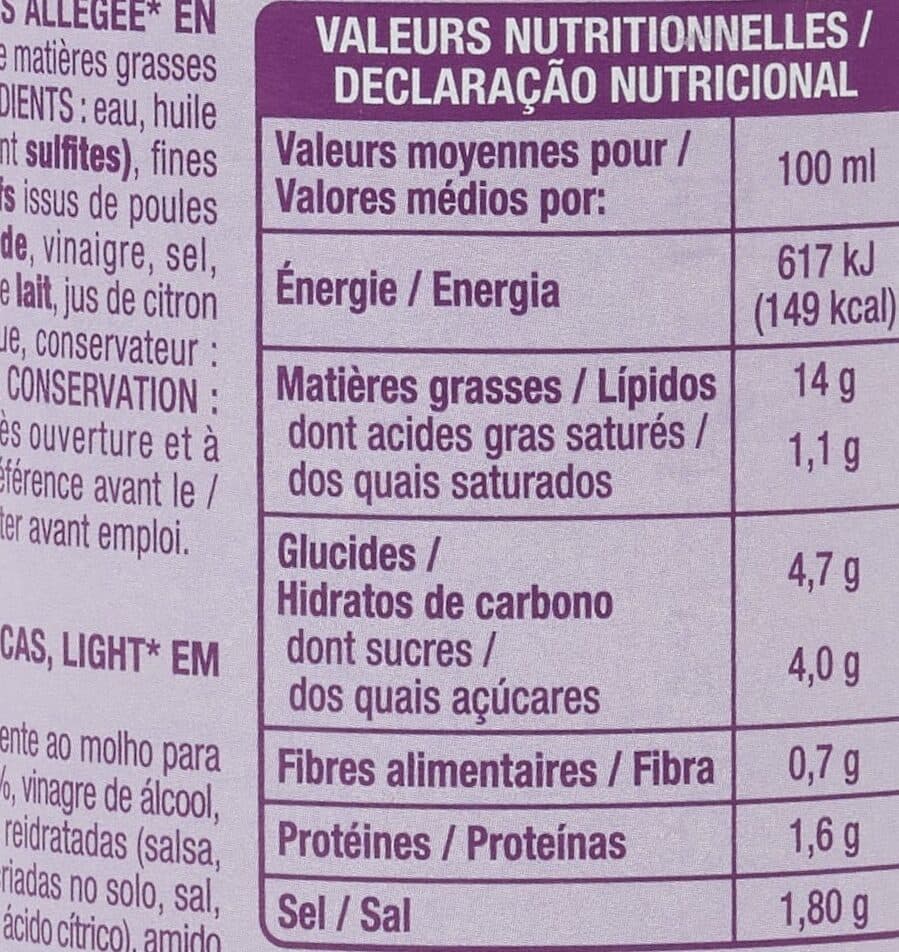 Auchan Sauce crudités fines herbes allégée en matières grasses* packshot