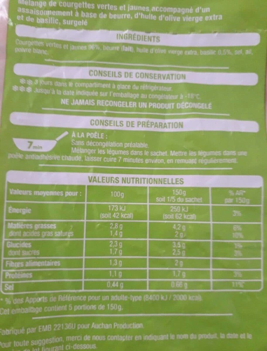 Auchan Les cuisinés - Duo de courgettes packshot