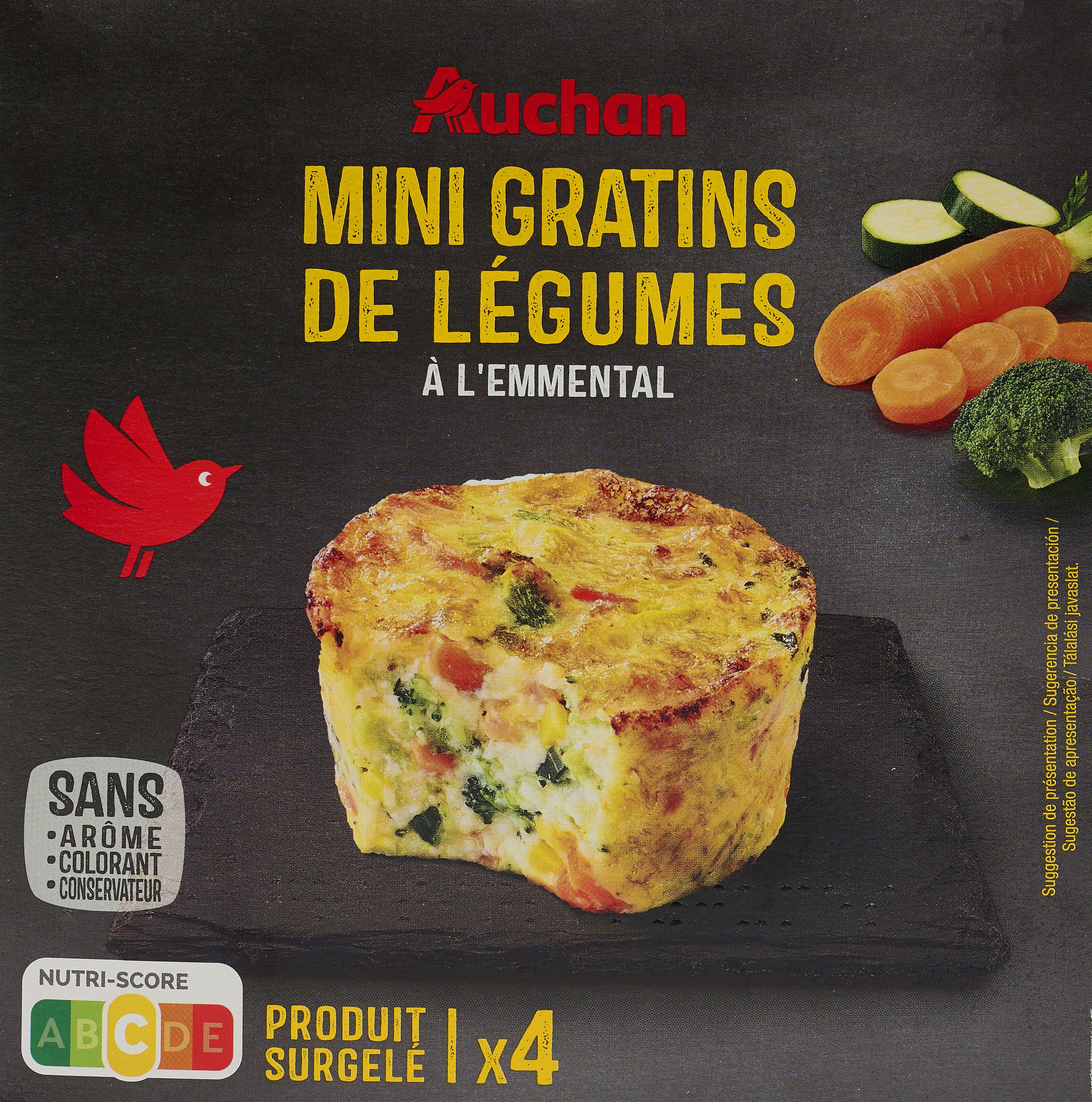 Auchan Mini gratins de légumes à l'emmental packshot