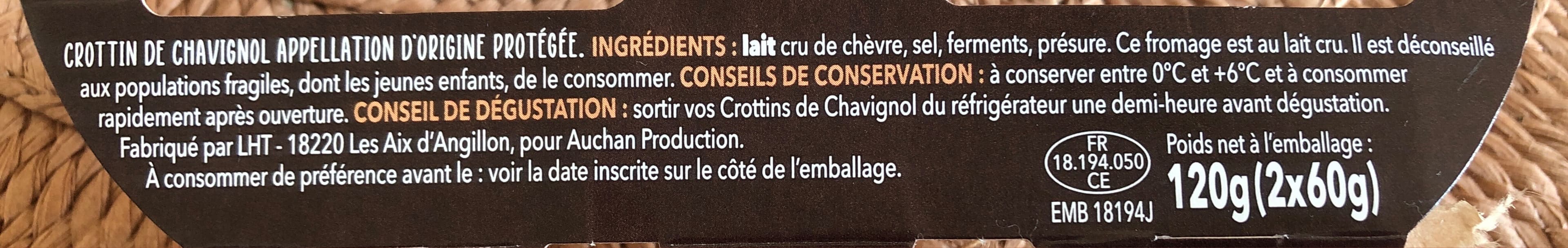 Auchan Crottin de Chavignol AOP packshot