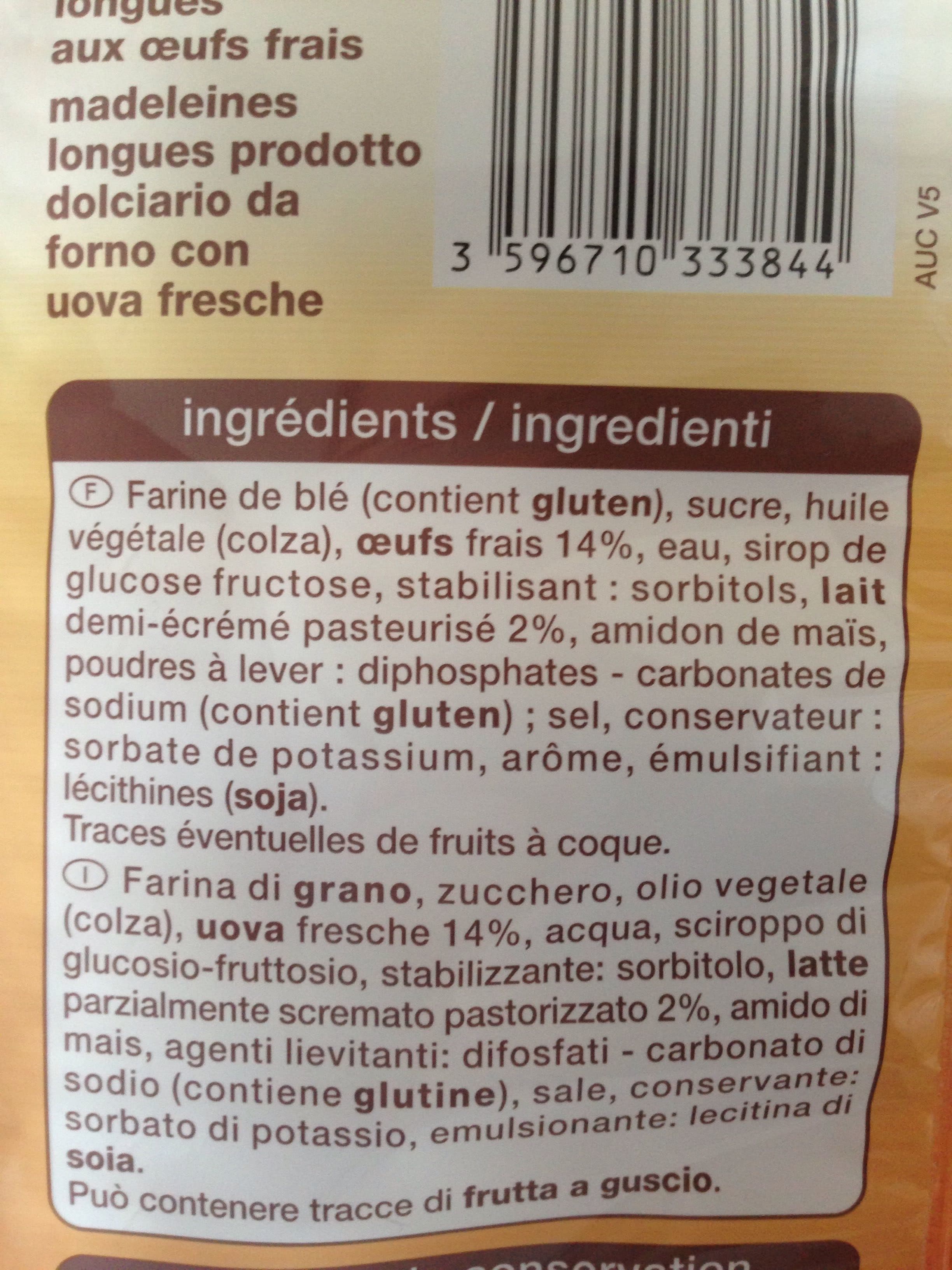 Auchan Madeleines longues packshot