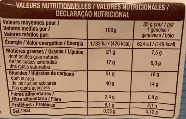 Auchan Genoise lait et cacao packshot