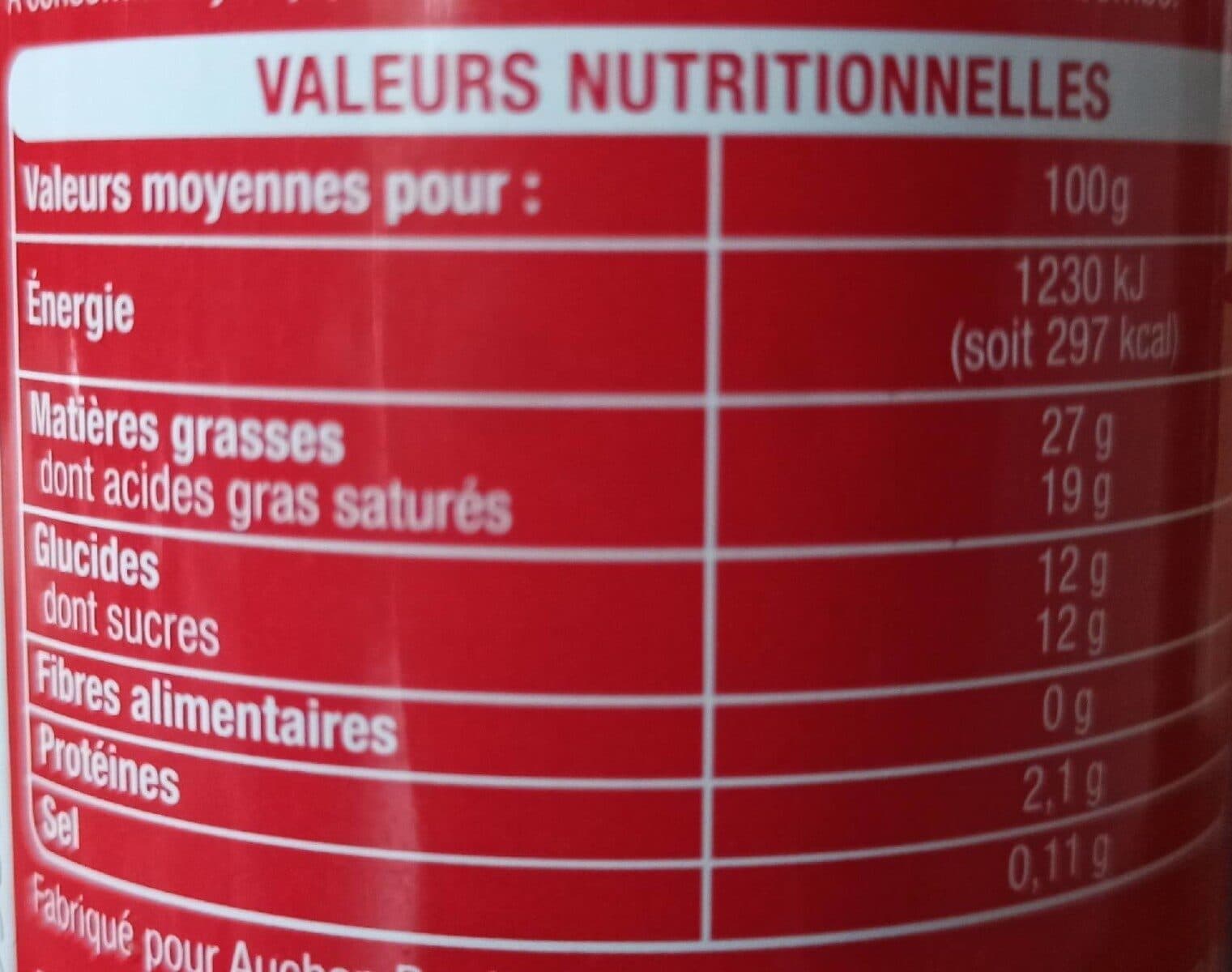 Auchan Crème SucréeEntièreSaveur Vanille packshot