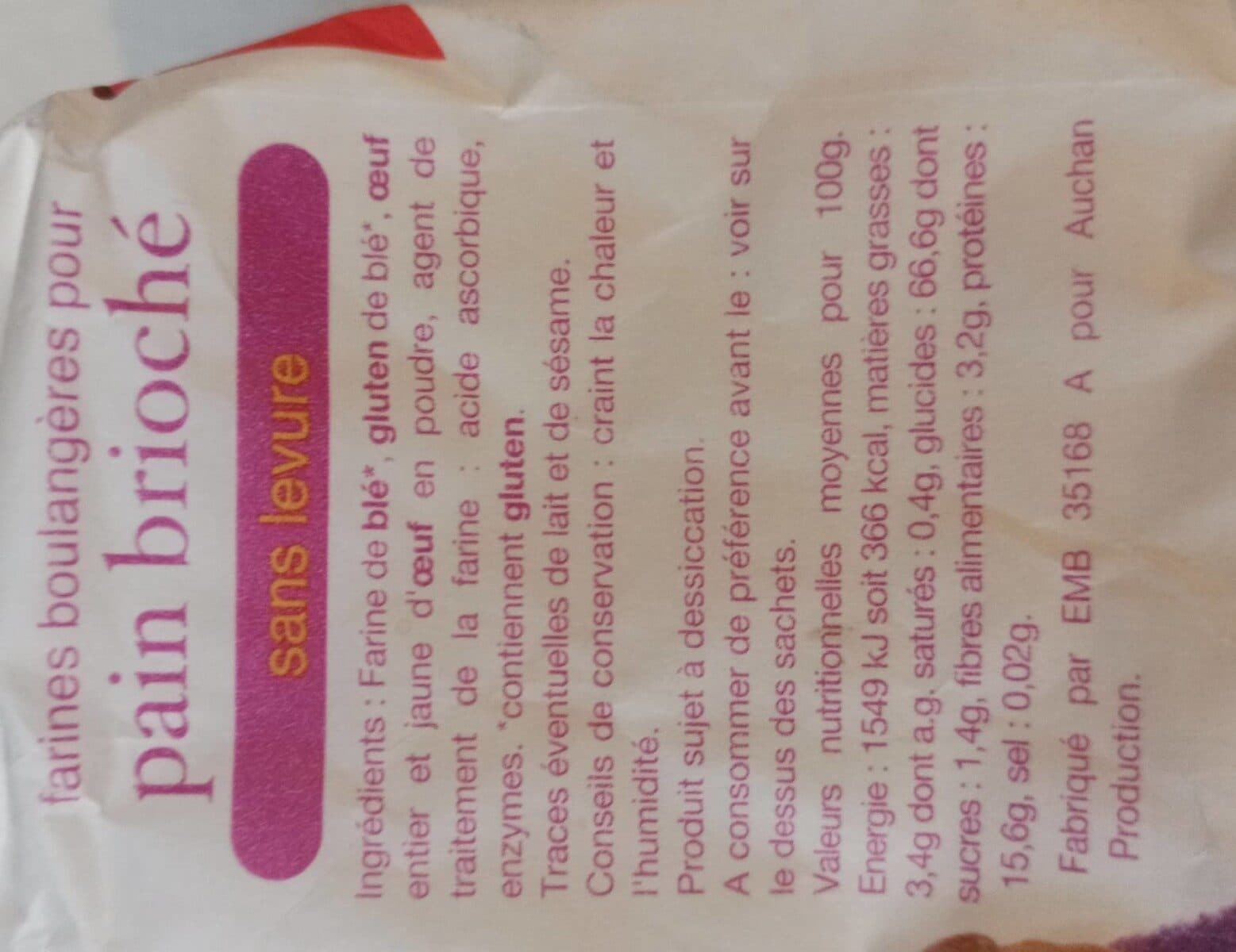 Auchan Préparation pour pain briochéSans levure packshot