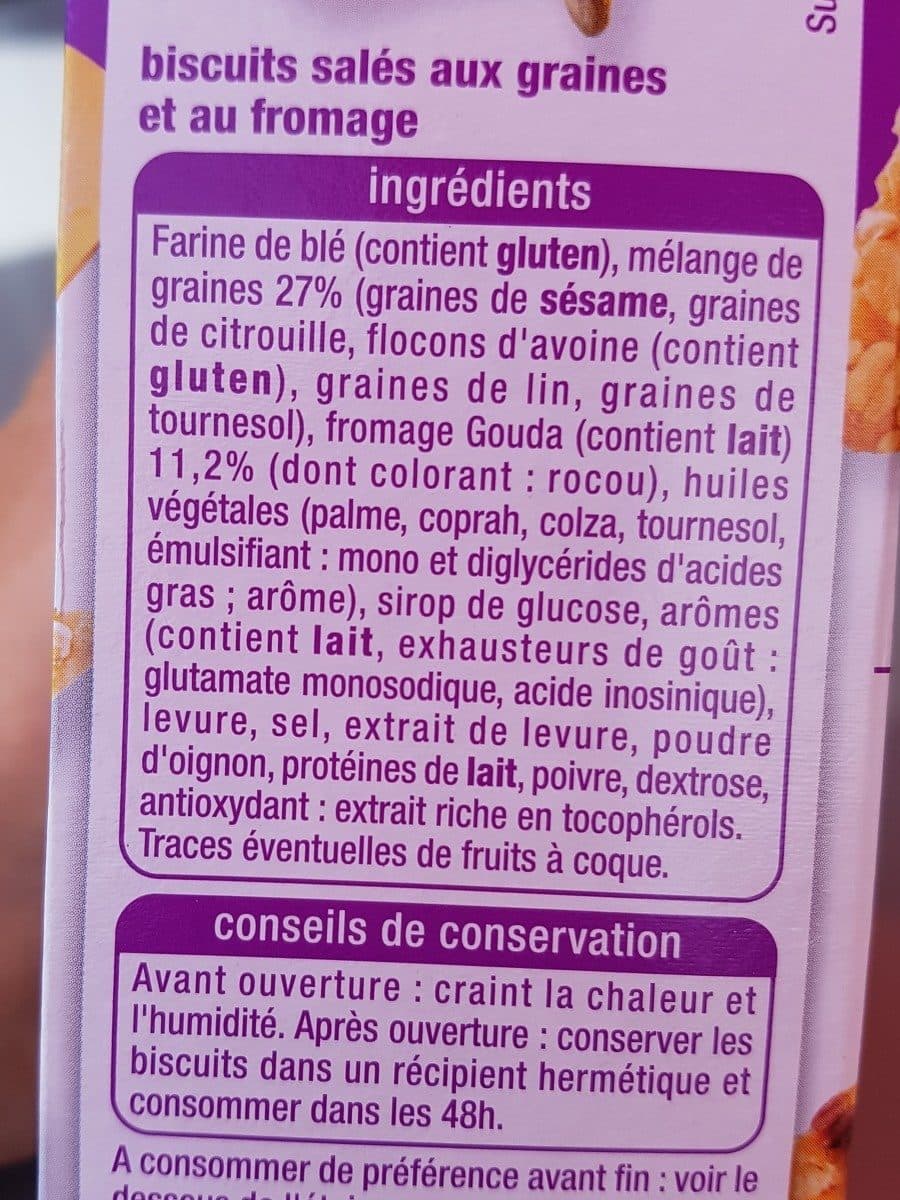 Auchan Crackers graines et fromages packshot