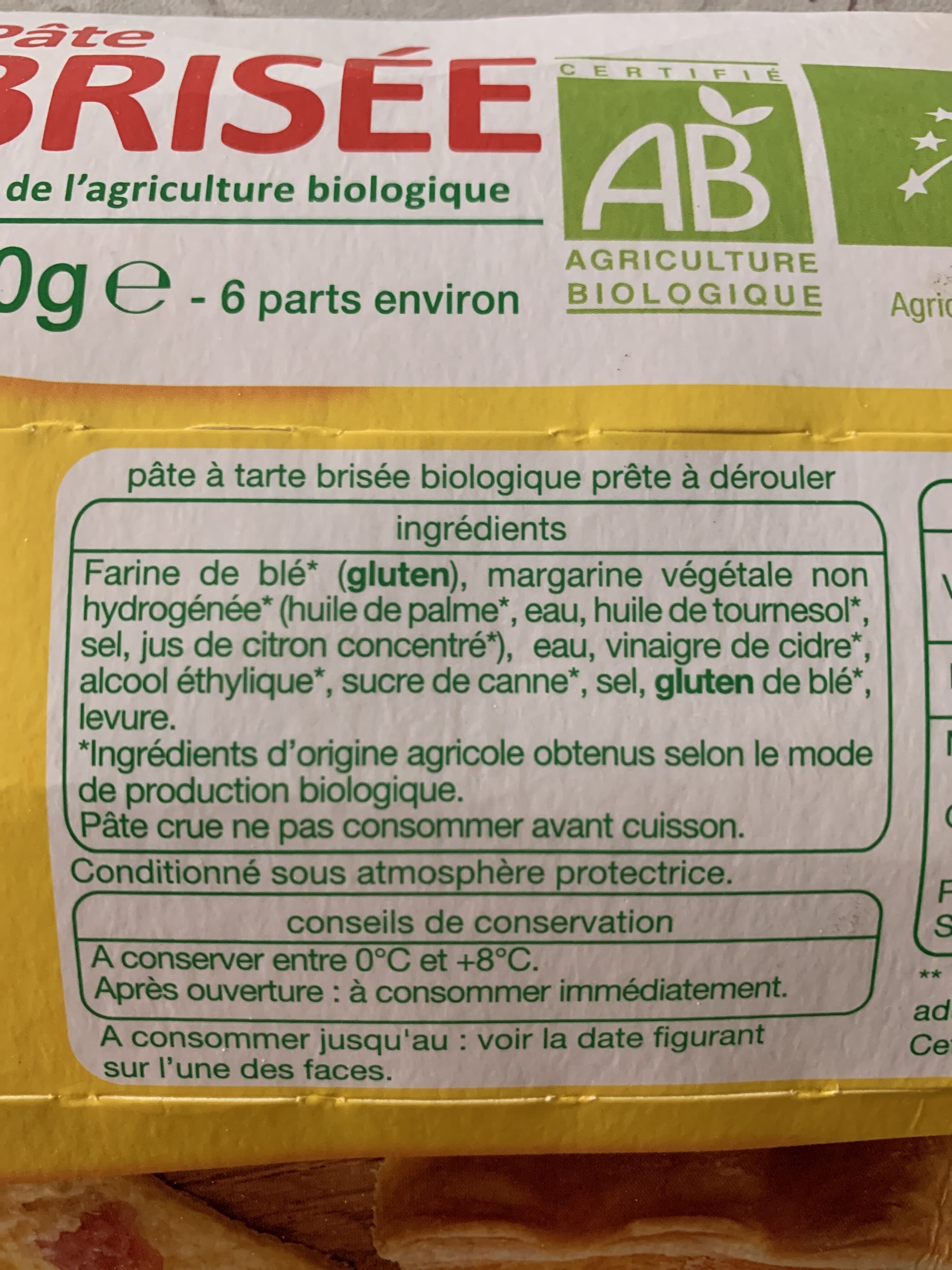 Auchan Bio pâte brisée packshot