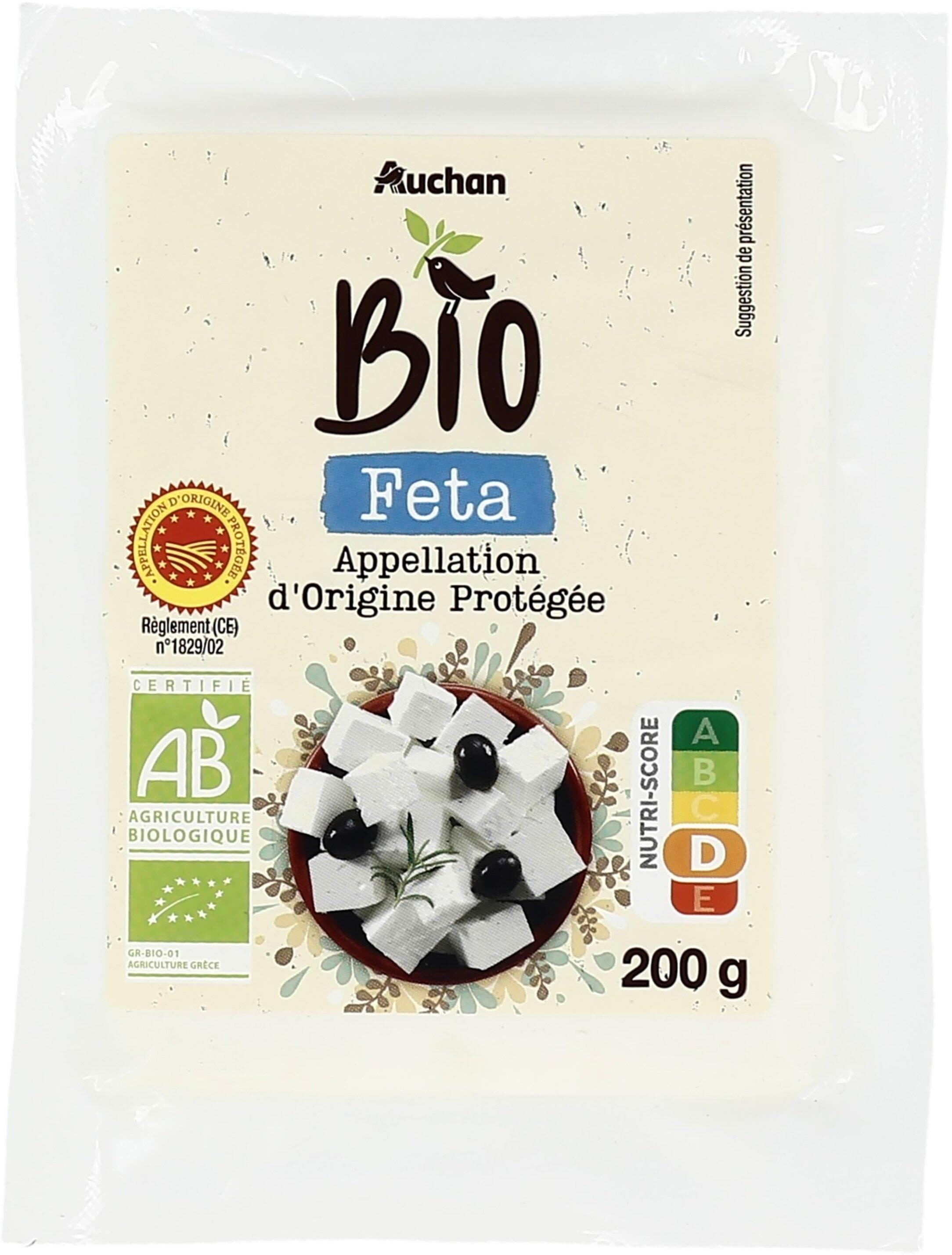 Auchan BIOFeta Appellation d'Origine Protégée packshot