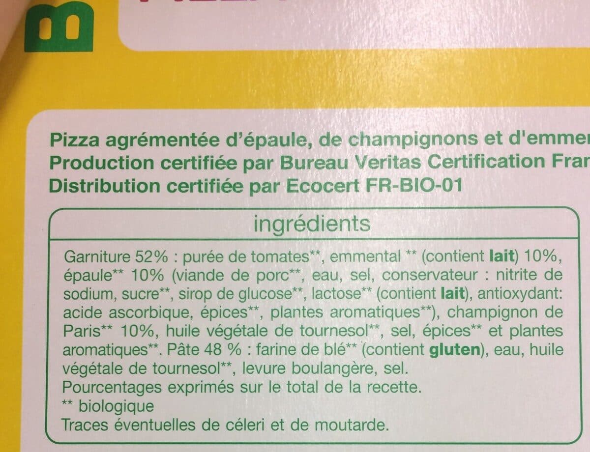 Auchan Pizza Royale Bio cuite au feu de bois packshot