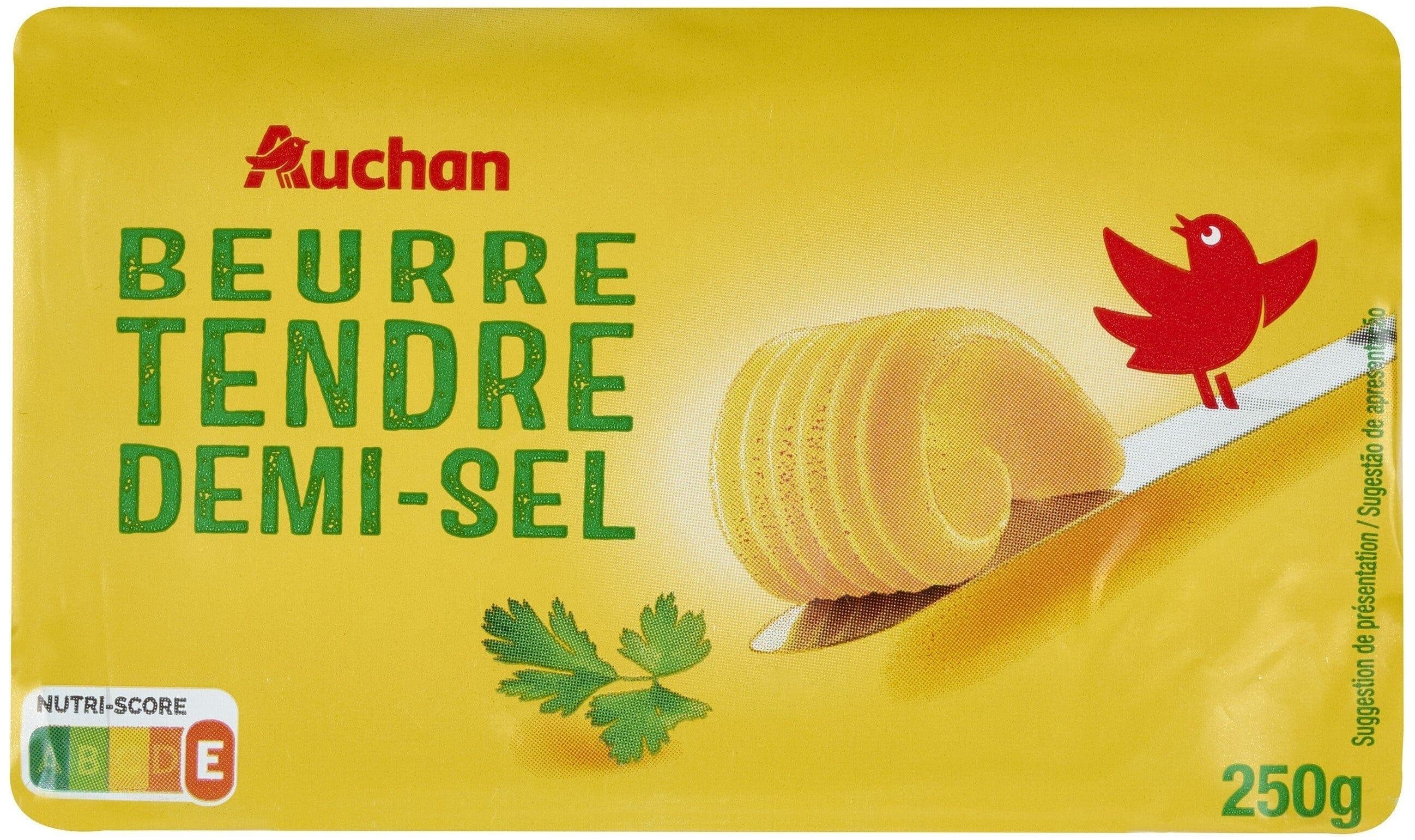 Auchan Beurre tendre demi-sel packshot