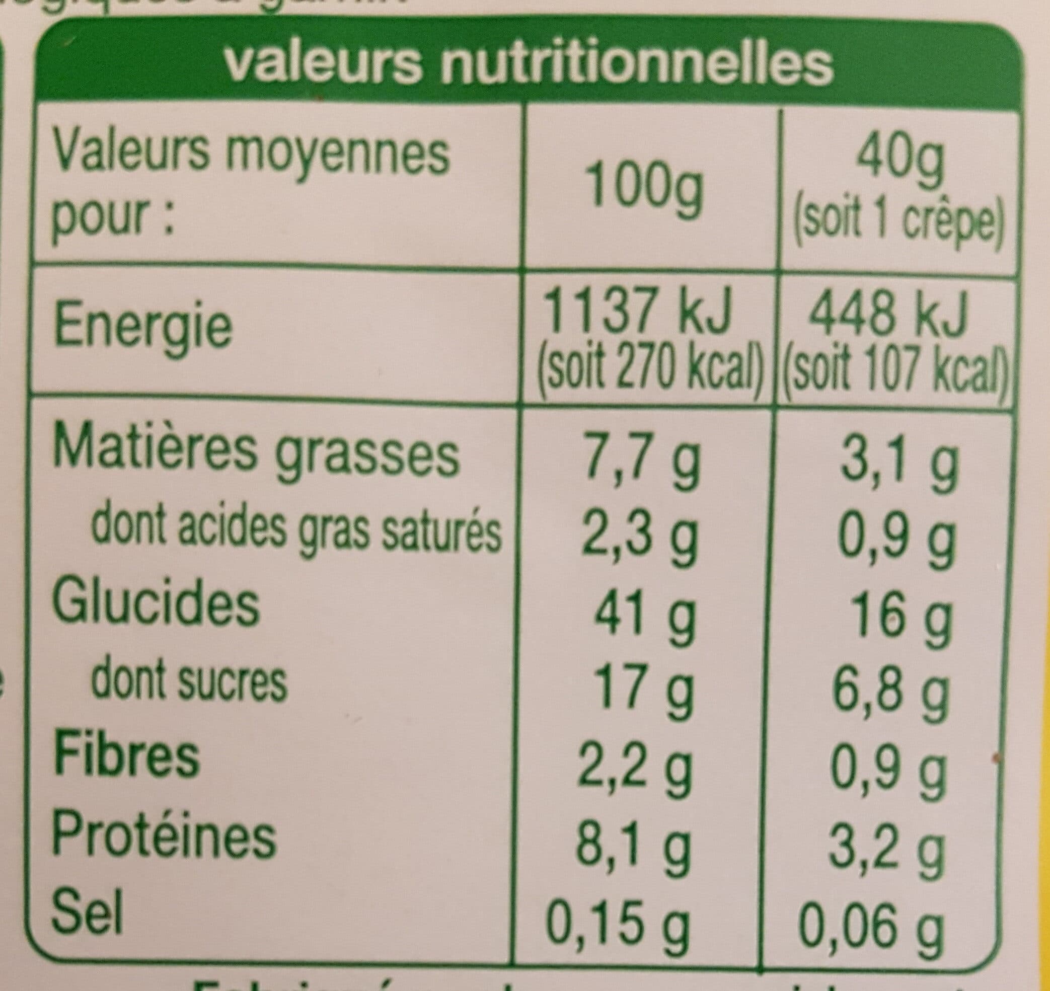 Auchan 4 crêpes de froment sucrées issues de l'agriculture biologique packshot