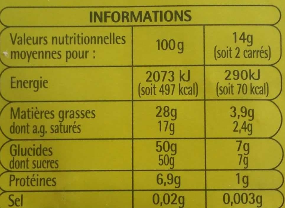 Auchan Chocolat noir packshot