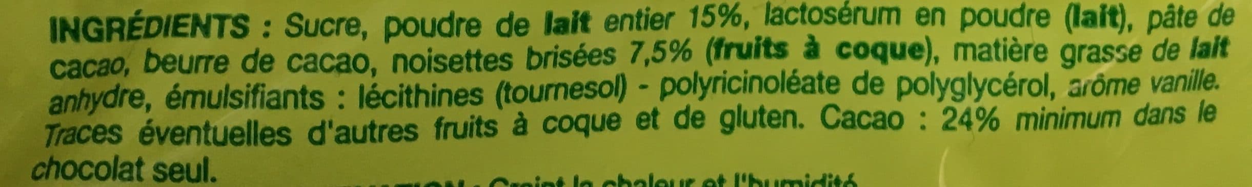 Auchan Lait et noisettes brisées packshot