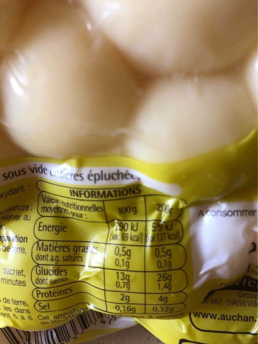 Auchan Pommes De Terre Cuites à La Vapeur packshot