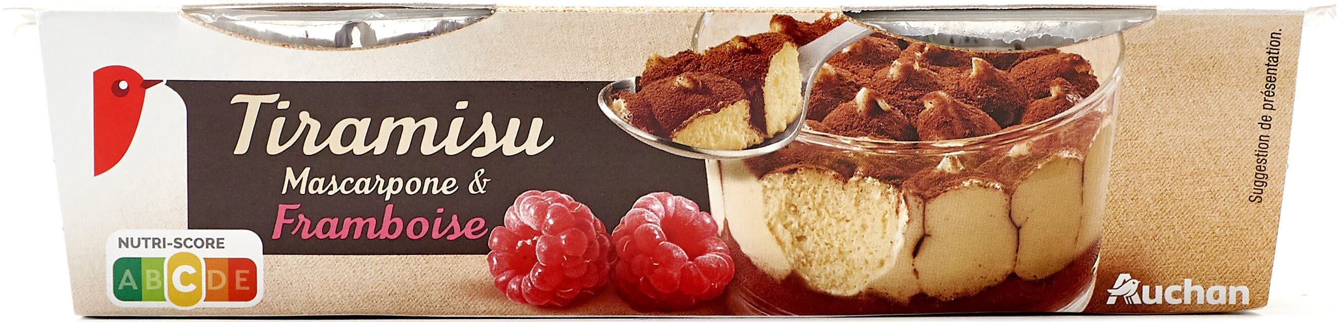 Auchan Tiramisu Mascarpone et Framboise packshot