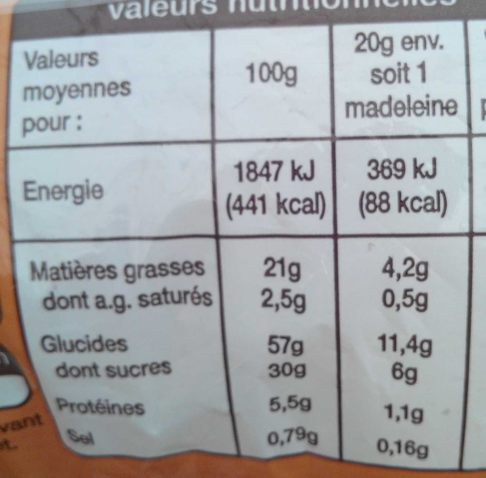 Auchan Madeleines coquilles 1000 g packshot