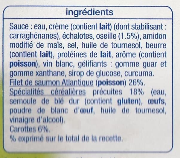 Auchan Saumon rose du Pacifique sauce à l'oseille et ses torsades packshot