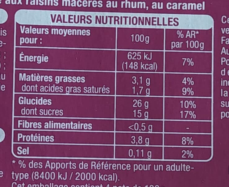 Auchan AUCHAN COEUR Gateau de semoule rhum raisins sur lit de caramel packshot