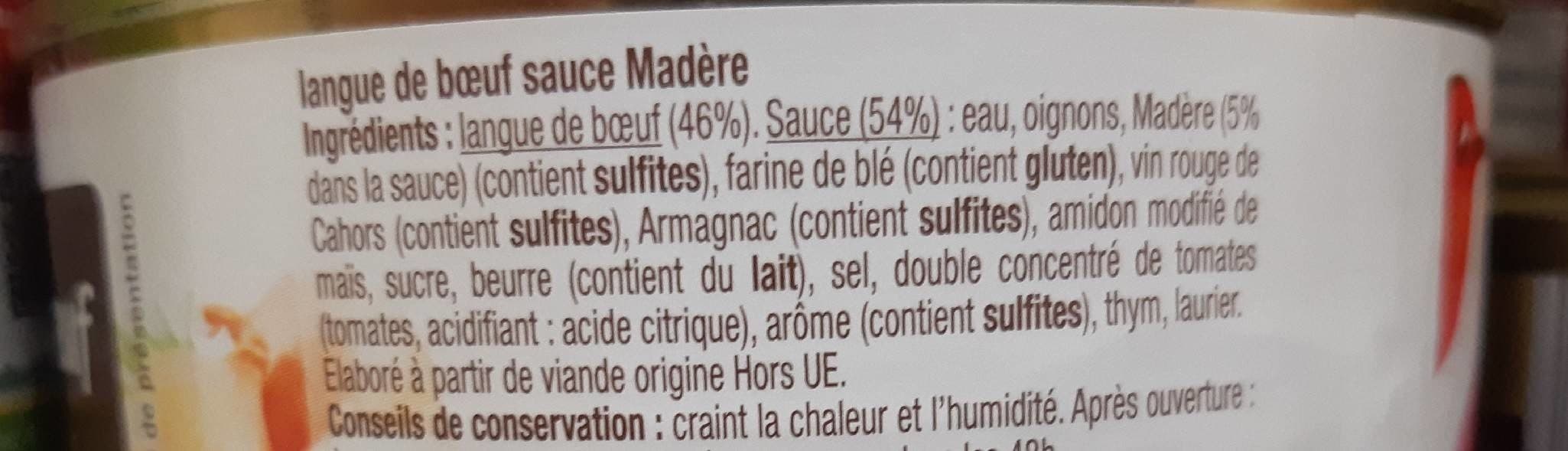 Auchan Langue de boeuf sauce madère packshot