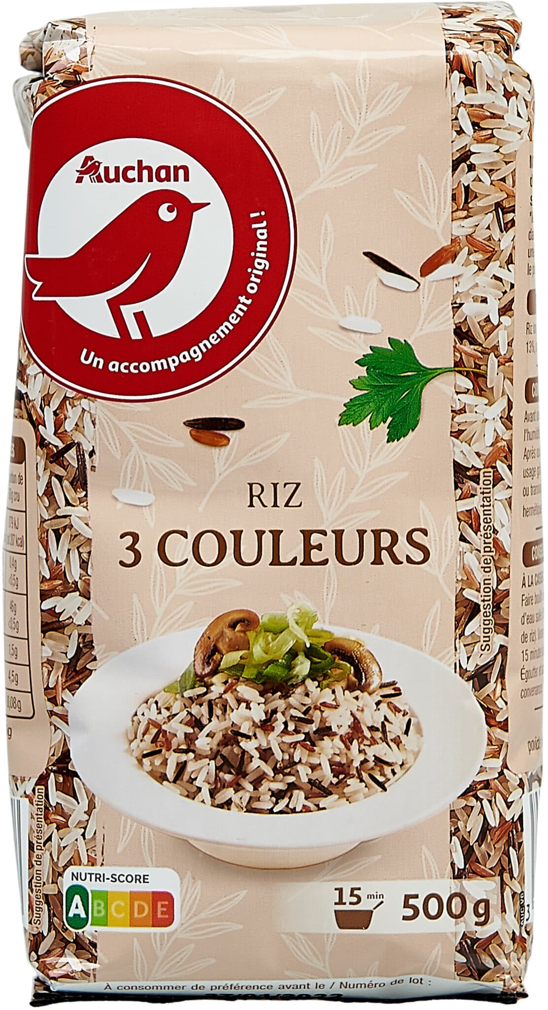 Auchan Riz 3 couleurs packshot
