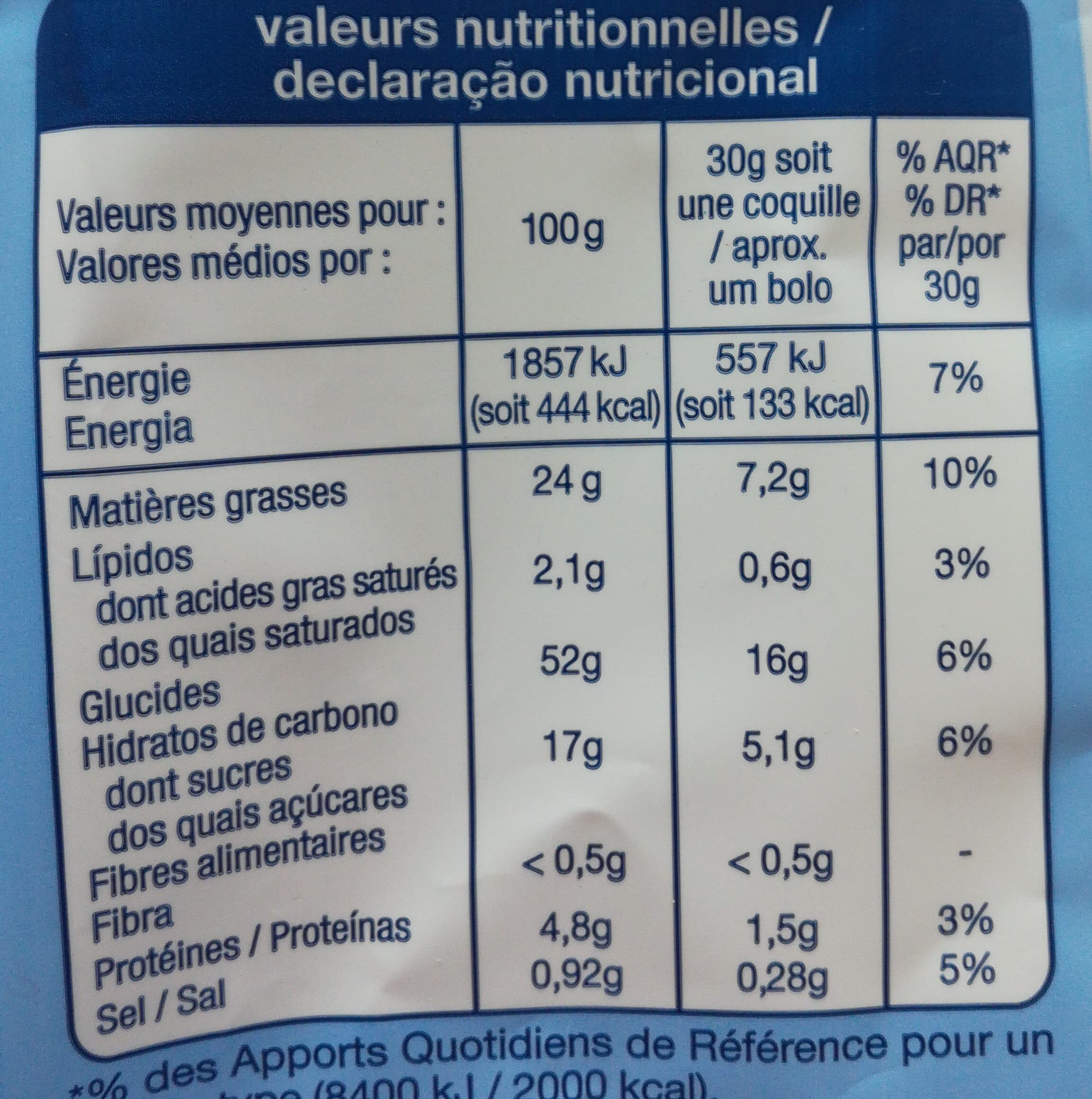 Auchan Coquilles moelleuses packshot