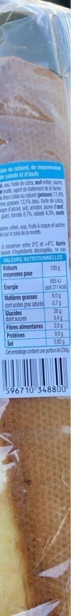 Auchan Baguette viennoiseThon cruditésMayonnaise allégée**en matières grasses packshot