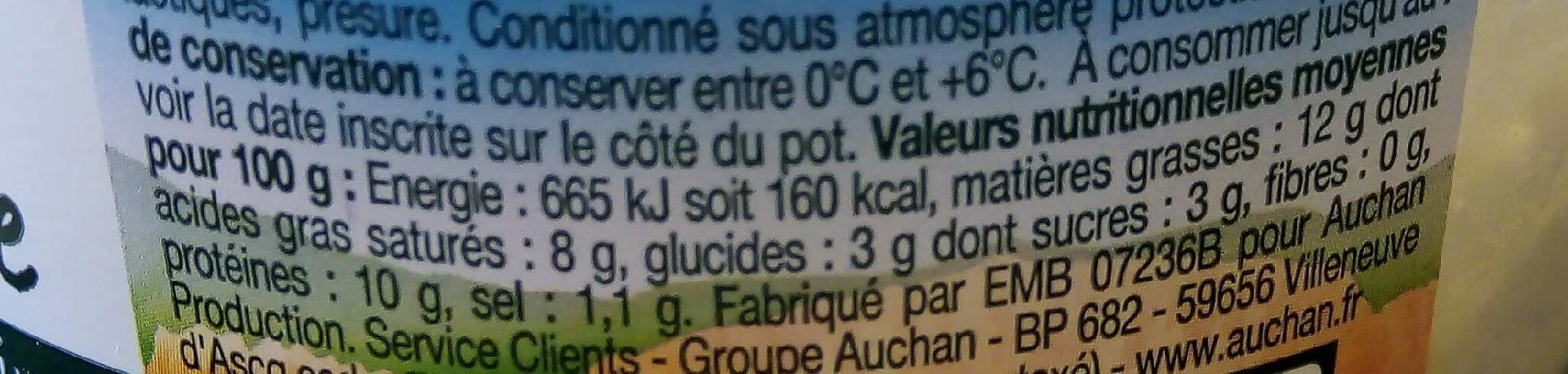 Auchan Fromage frais de chèvre packshot