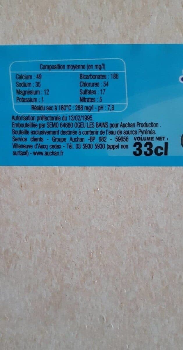 Auchan Eau de source de montagne packshot