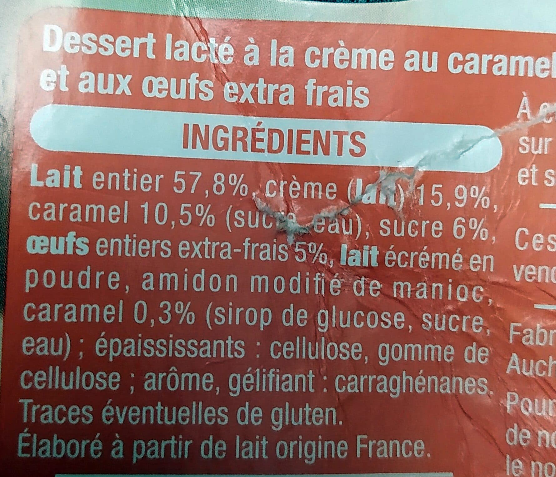 Auchan Pot de crème au caramel packshot