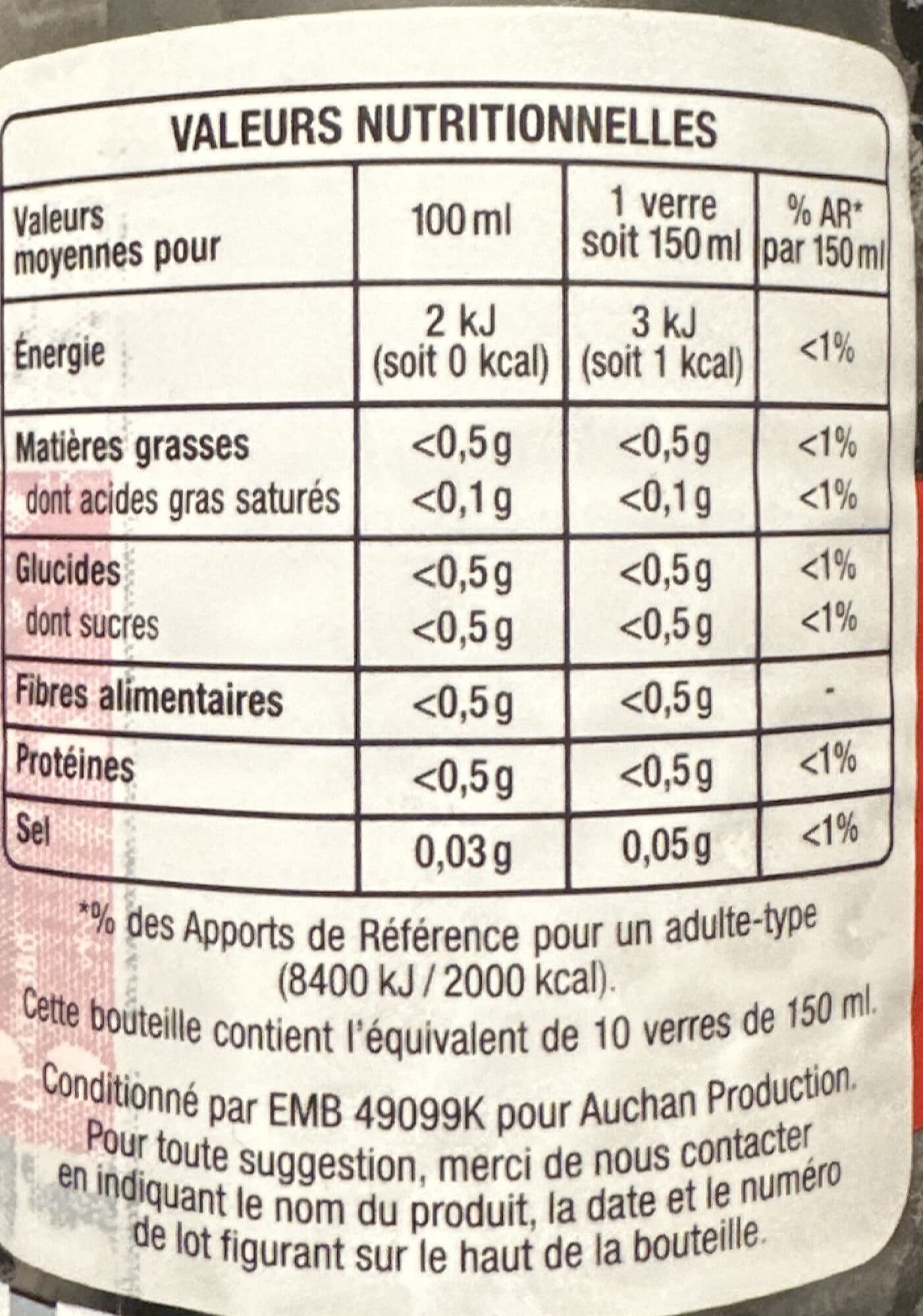 Auchan Cola zéro** sans sucres packshot