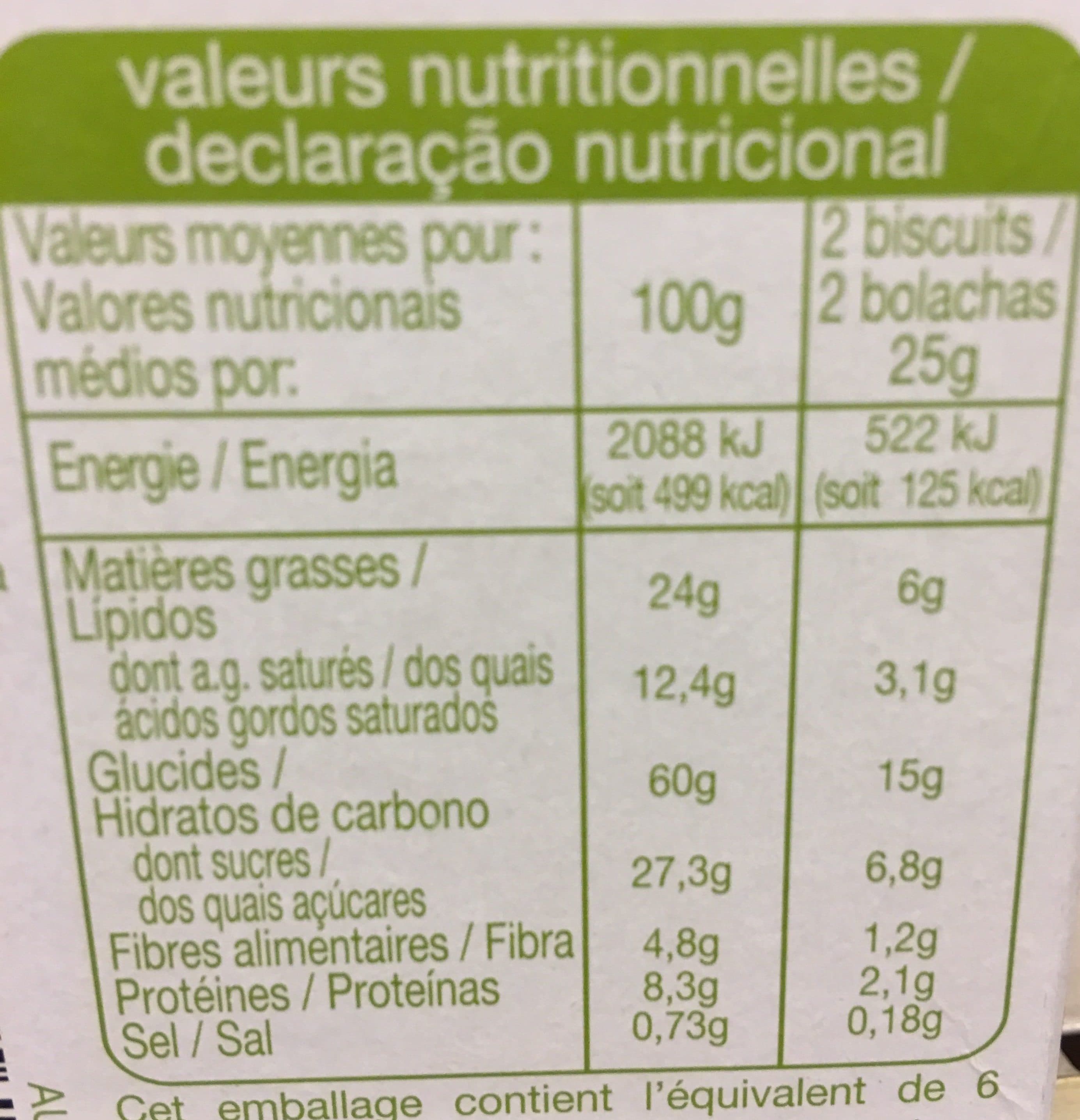 Auchan Sablés nappés multicéréales chocolat au lait packshot