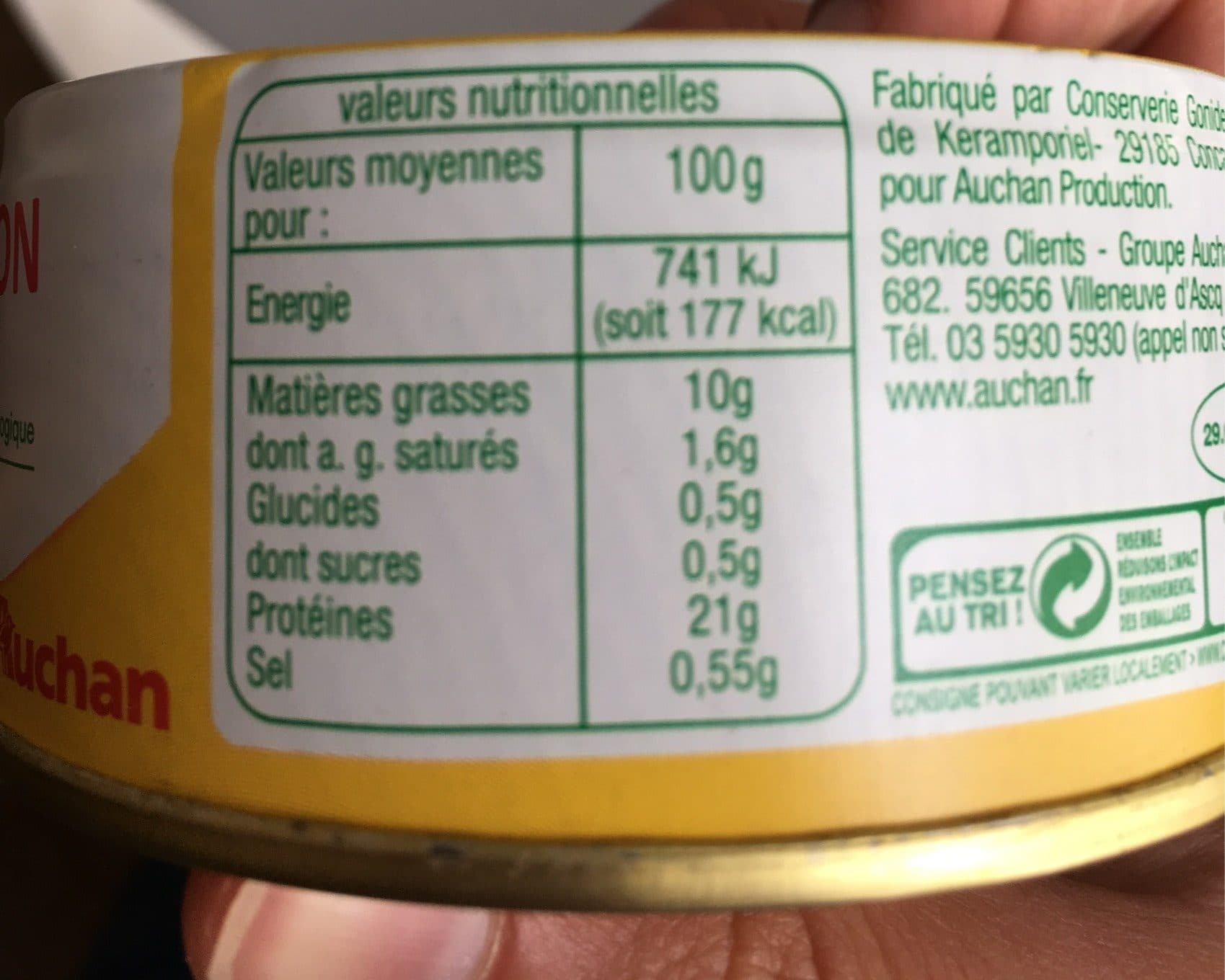 Auchan Saumon au naturel packshot