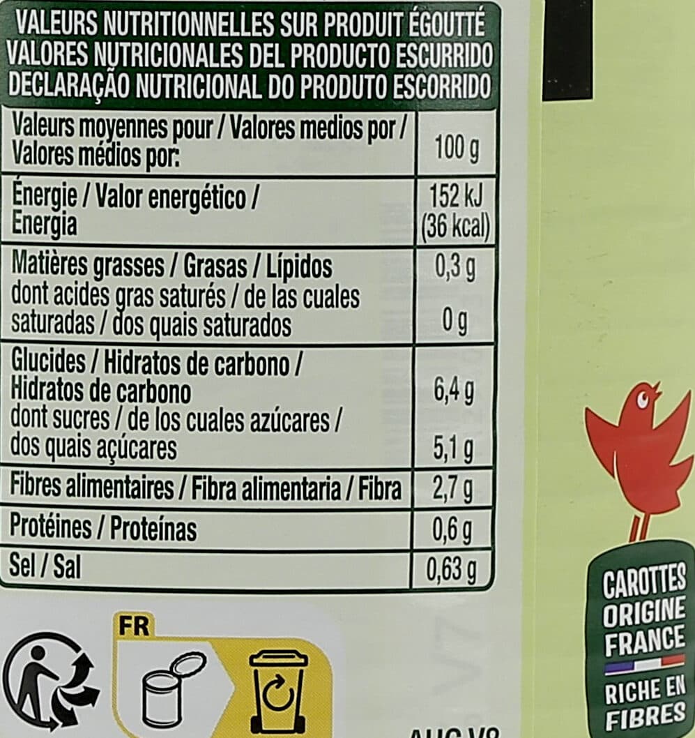 Auchan Carottes rondelles Vapeur packshot