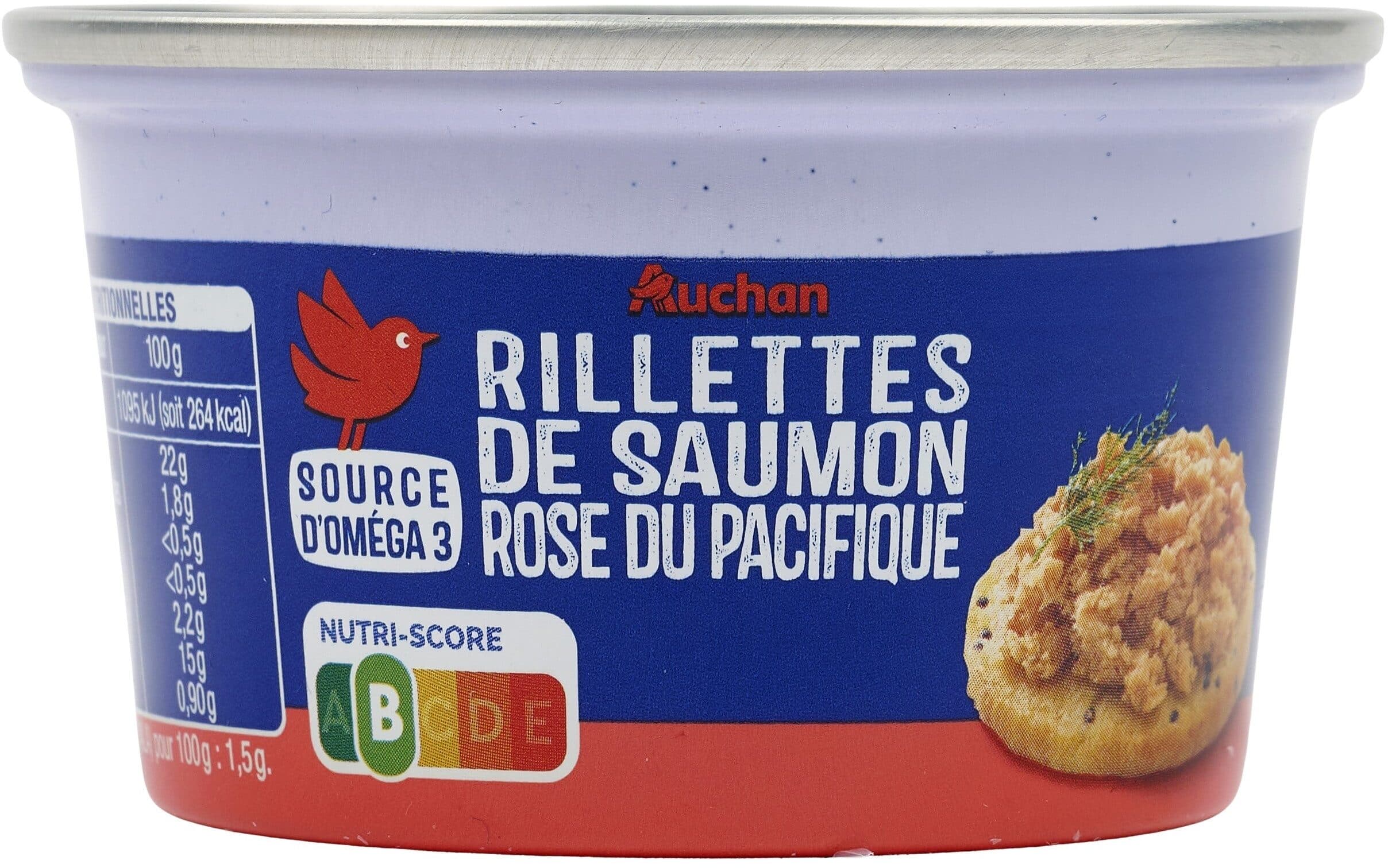 Auchan Rillettes de saumon rose du Pacifique packshot