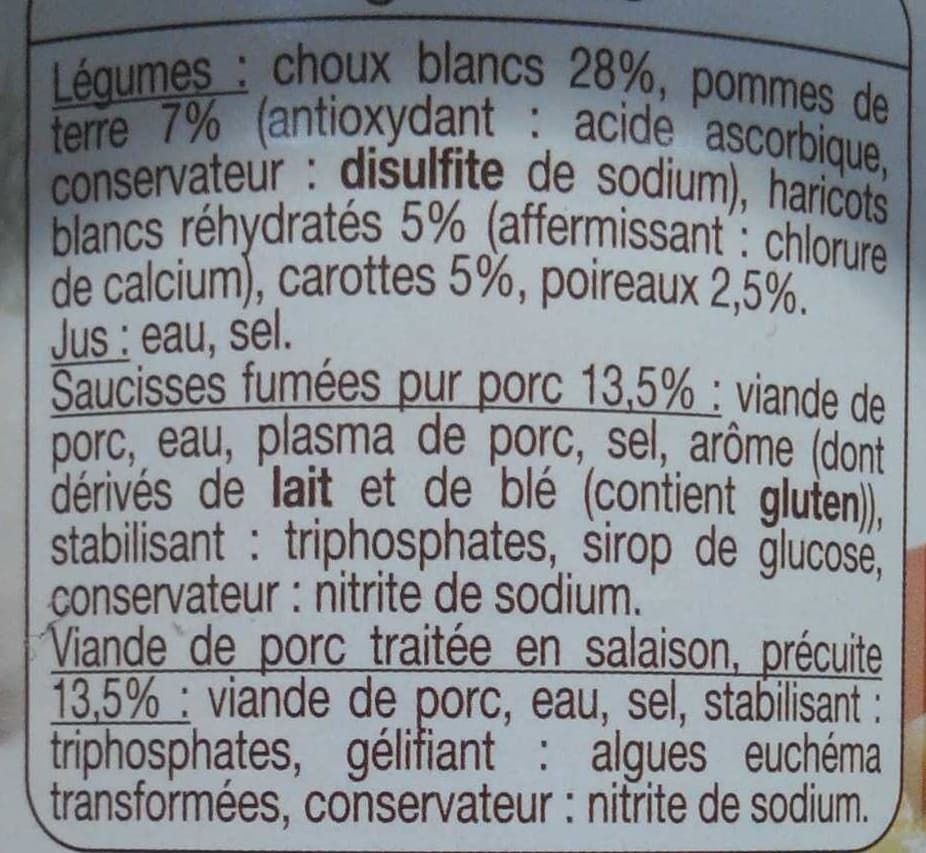 Auchan Potée aux choux packshot