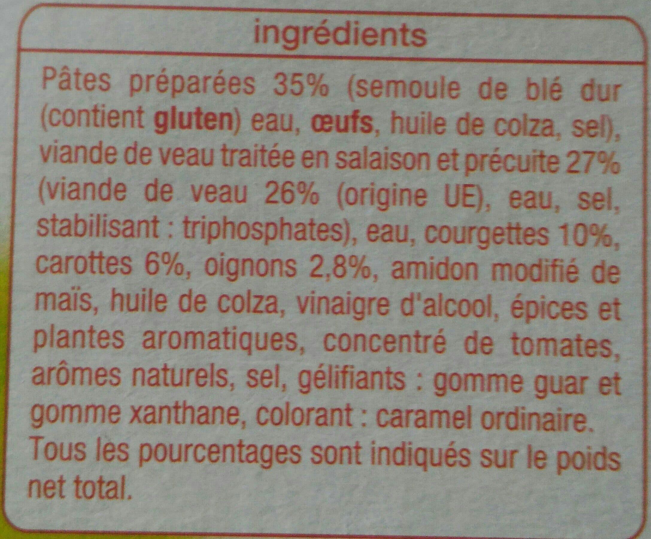 Auchan Veau aux légumes et ses pâtes packshot