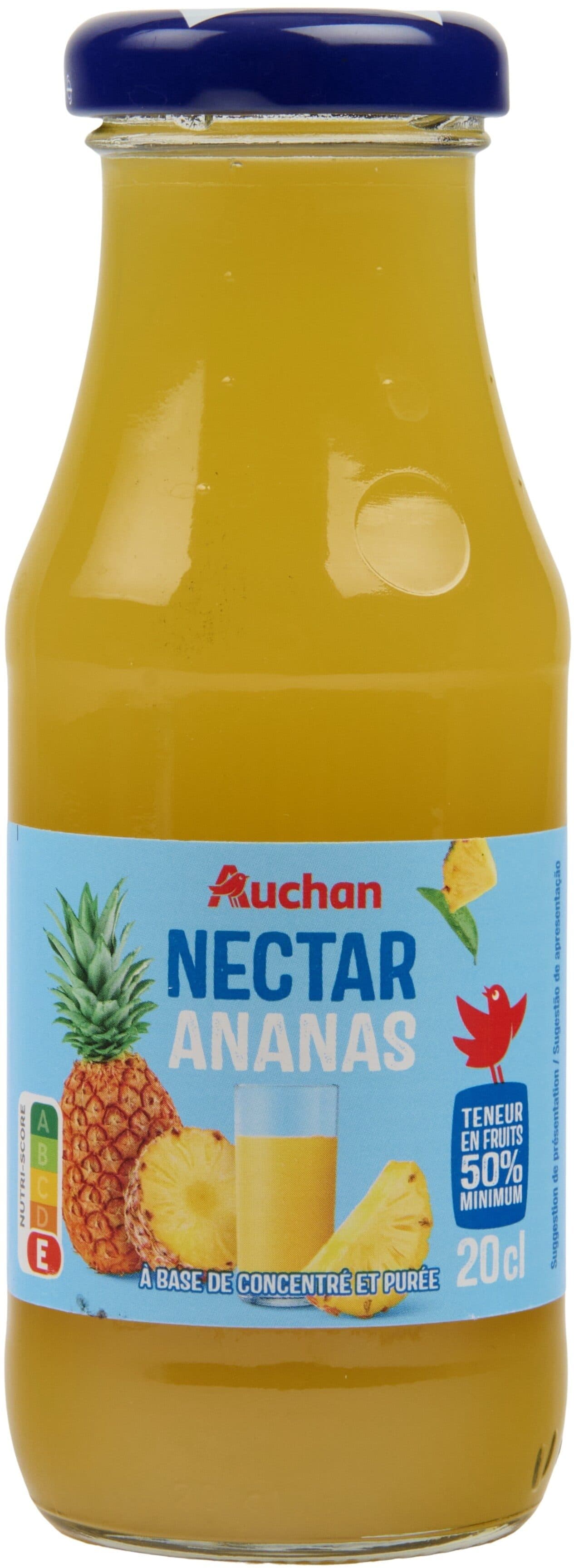 Auchan NECTAR ANANASA base de concentré et puréeTeneur en fruits 50% minimum packshot