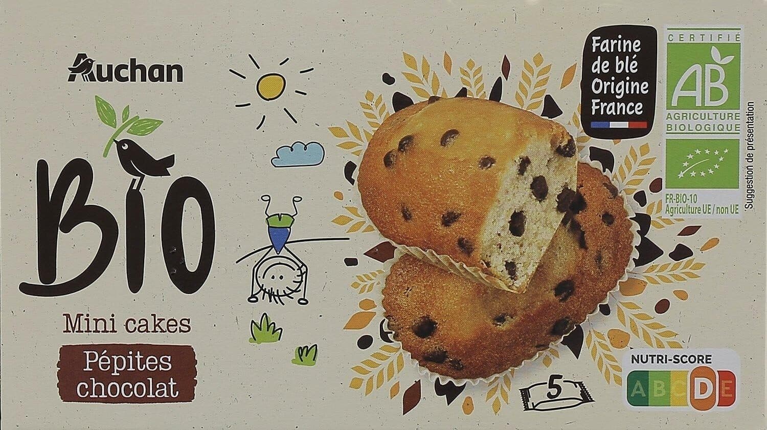 Auchan Mini cakes pépites chocolat BIO packshot