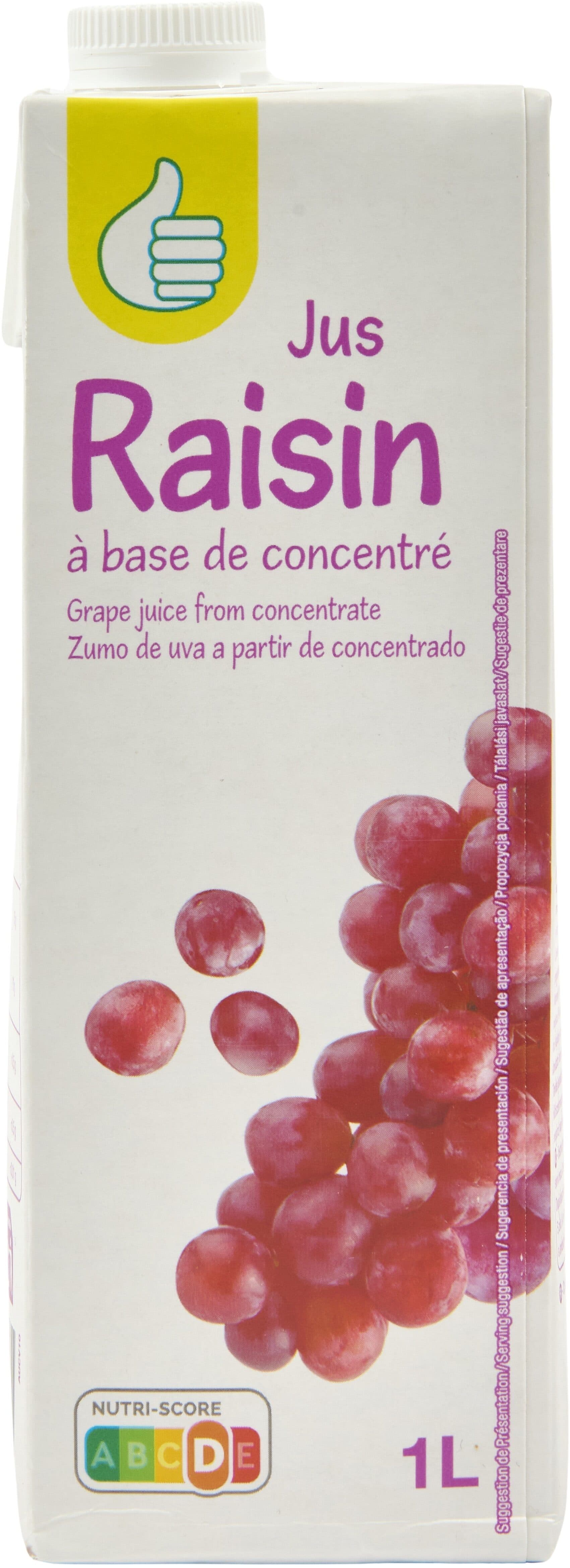 Auchan Jus Raisin à base de concentré packshot